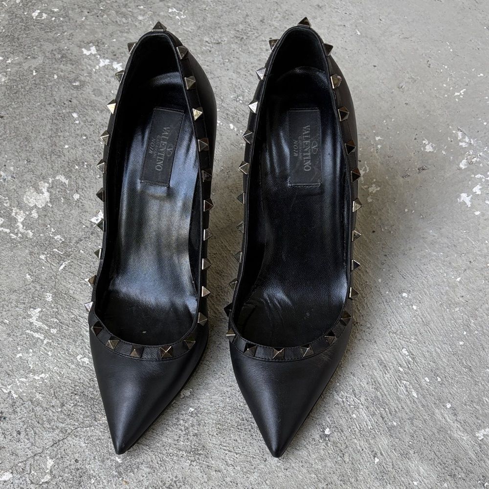 Valentino, silver rock stud heels